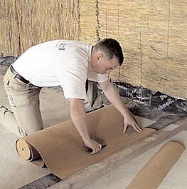 then, cover the tar board with a strip of impact sound insulation 