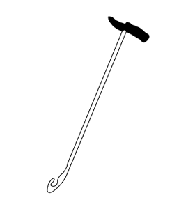 Straight binding needle with barbs