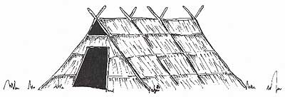 Tent hut of the Germanic